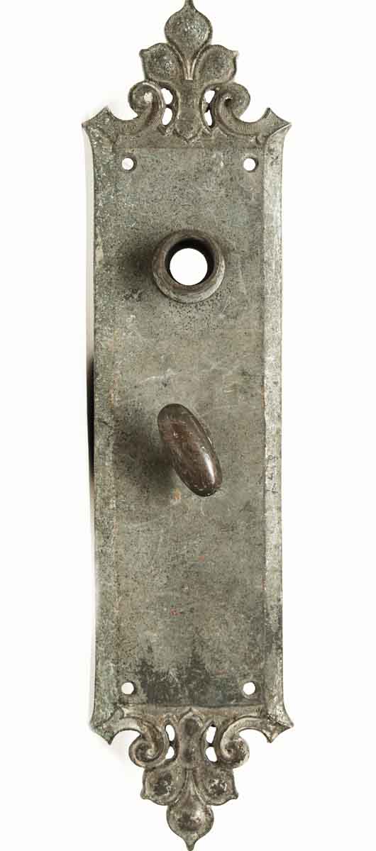 Back Plates - Nickel Plated Bronze Gothic Door Plate with Thumb Turn