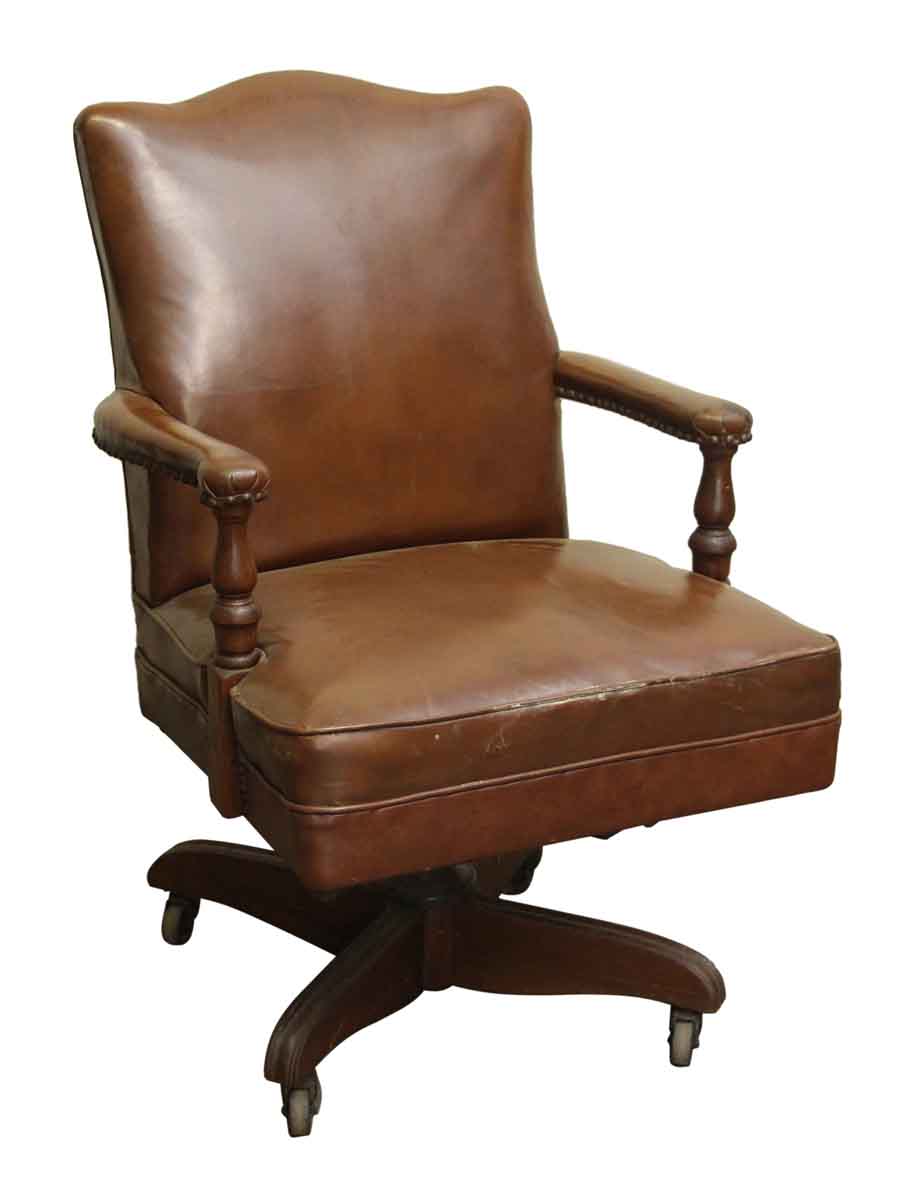 Vintage Brown Office Chair On Wheels Olde Good Things