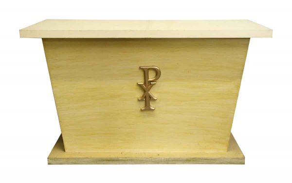 Small Wooden Alter with Chi Rho Symbol - Religious Antiques
