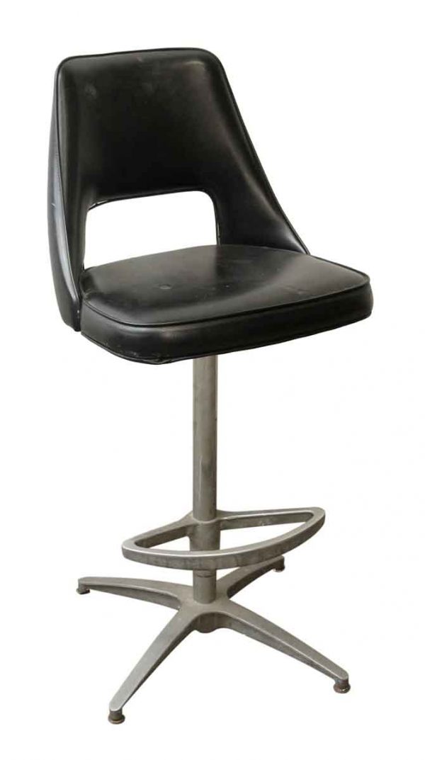 Seating - Black Retro Chair with Footrest