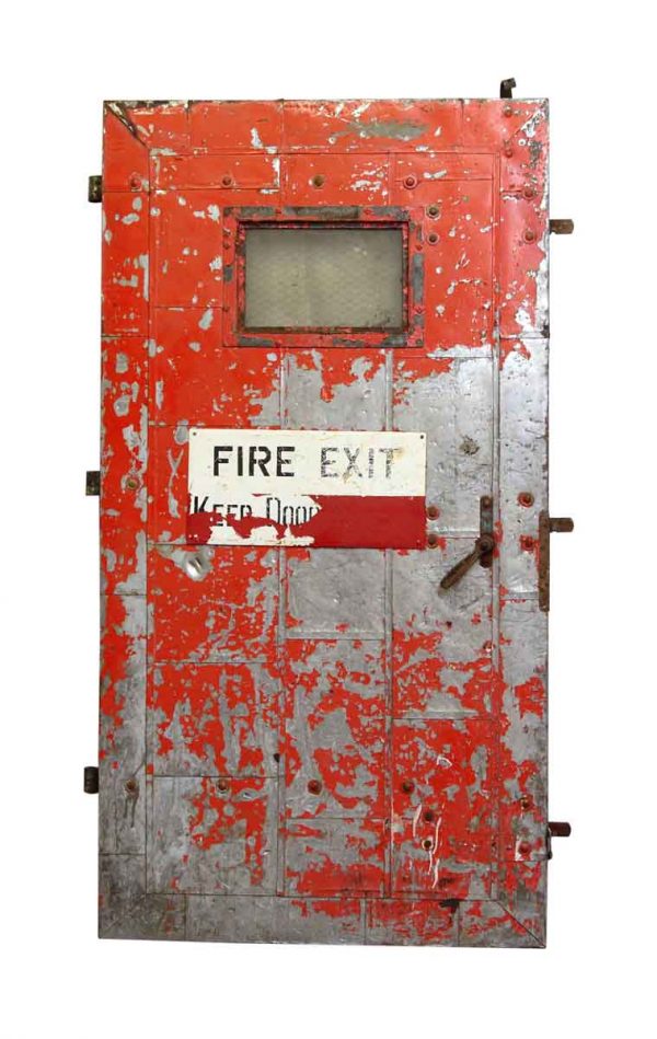 Commercial Doors - Old Fire Door with Glass Panel