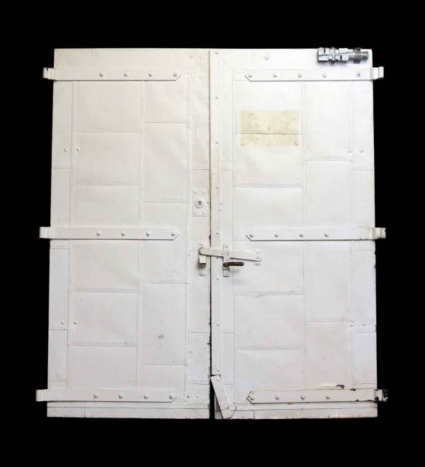 Commercial Doors - Old Pair of White Fire Doors