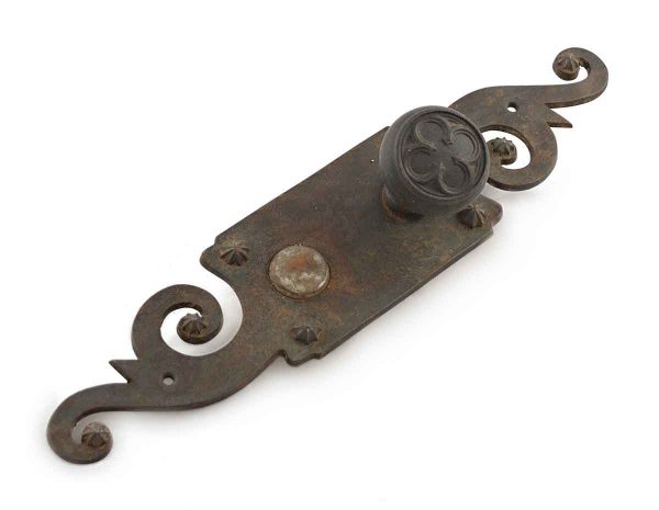 Door Knob Sets - Antique Russell & Erwin Gothic Iron Door Knob Set