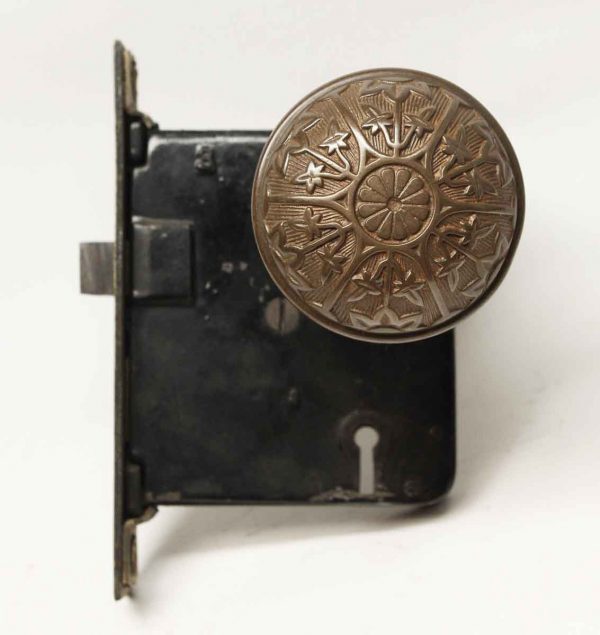 Door Knob Sets - Antique Sargent 6 Fold Lock Knob Set