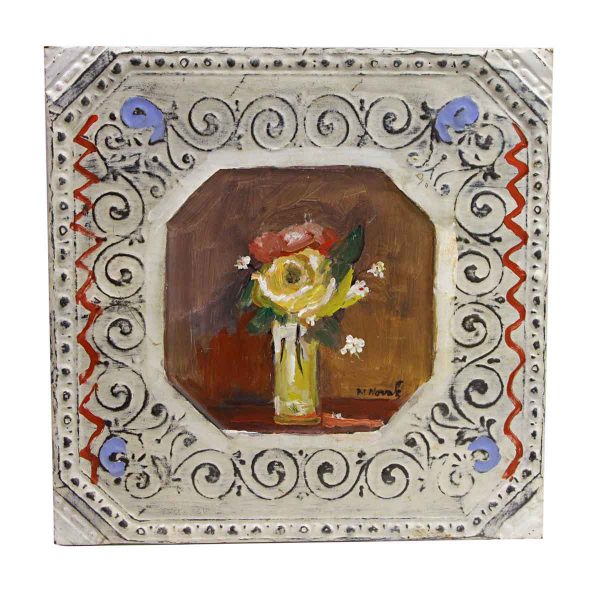 Hand Painted Panels - Hand Painted Novak Floral Tin Panel