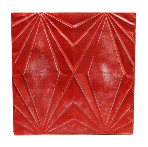 Tin Panels - Red Art Deco Antique Tin Panel