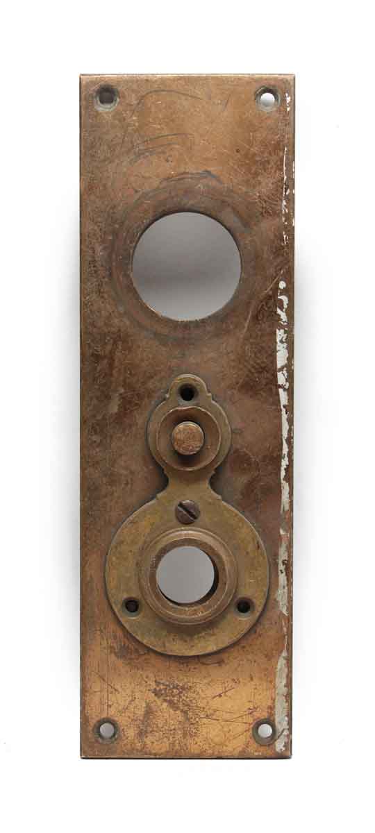 Back Plates - Vintage Brass Door Back Plate with Door Bell Button