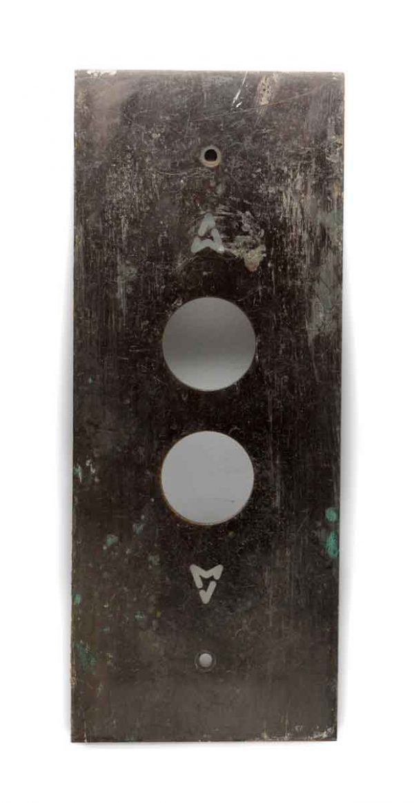 Elevator Hardware - Classic Bronze Two Button Elevator Plate