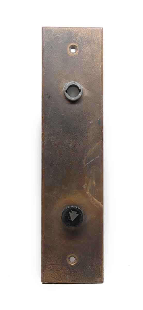Elevator Hardware - Mid Century Bronze Two Button Elevator Plate
