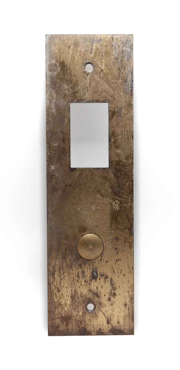 Elevator Hardware - Vintage Brass One Button Bottom Floor Elevator Plate