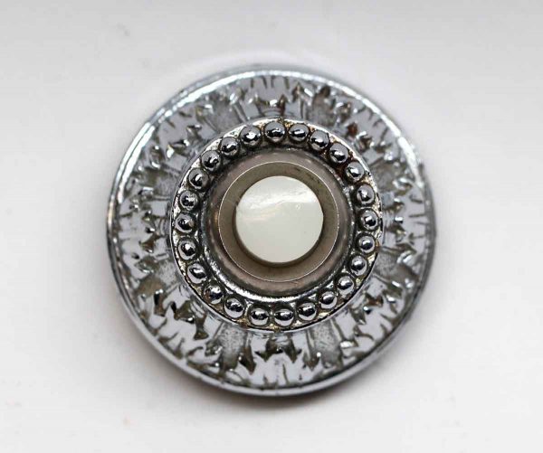 Knockers & Door Bells - Silver Plated Ornate Doorbell with White Button