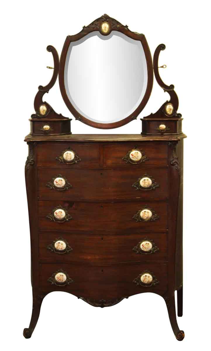 Queen Anne Mahogany Tall Dresser Olde Good Things