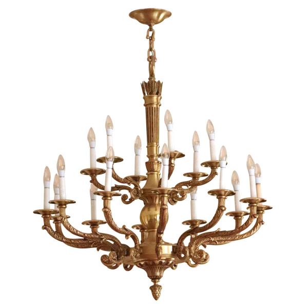 Chandeliers - Salvaged Waldorf French Bronze Chandeliers with Arrow Motif