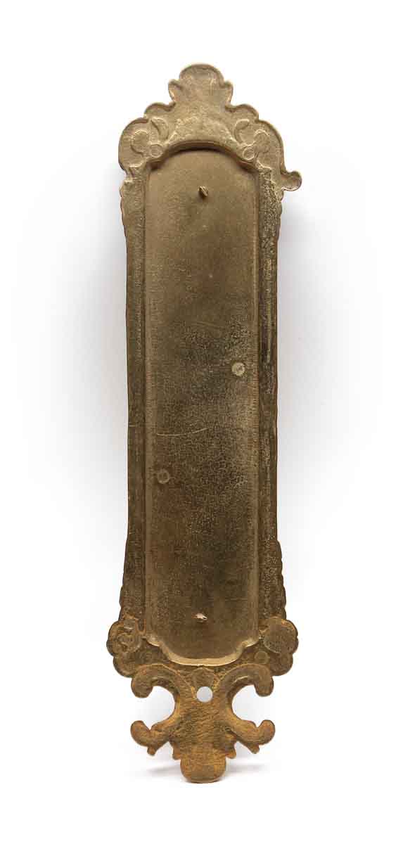 Door Pulls - Victorian Gilded Brass Back Push Plate