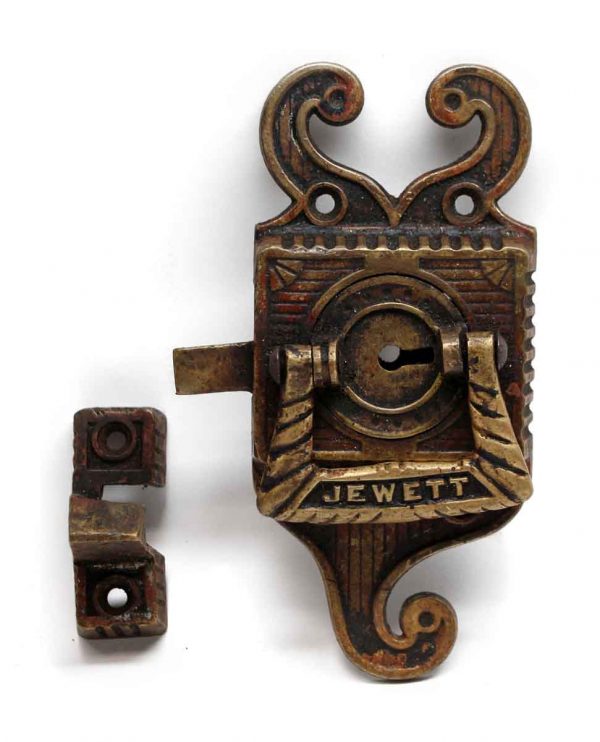 Ice Box Hardware - Antique Jewett Bronze Ice Box Latch