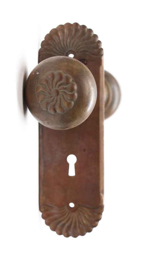 Door Knob Sets - Antique Bronze Corbin Putnam Door Knob & Plate Set