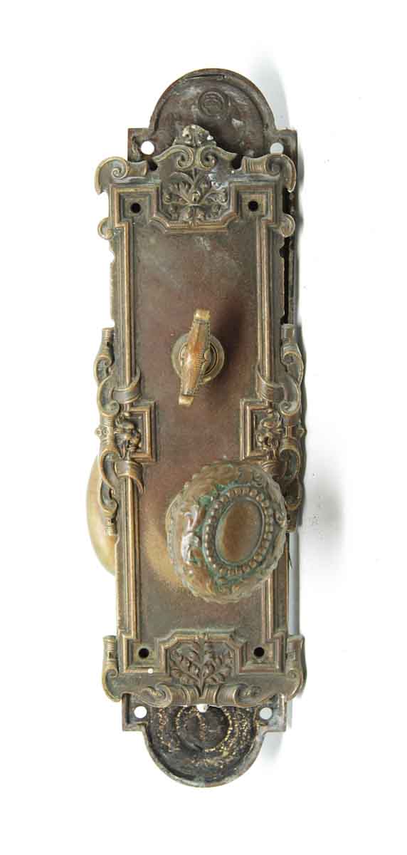 Door Knob Sets - Antique Bronze Yale & Towne Oval Door Entry Knob Set
