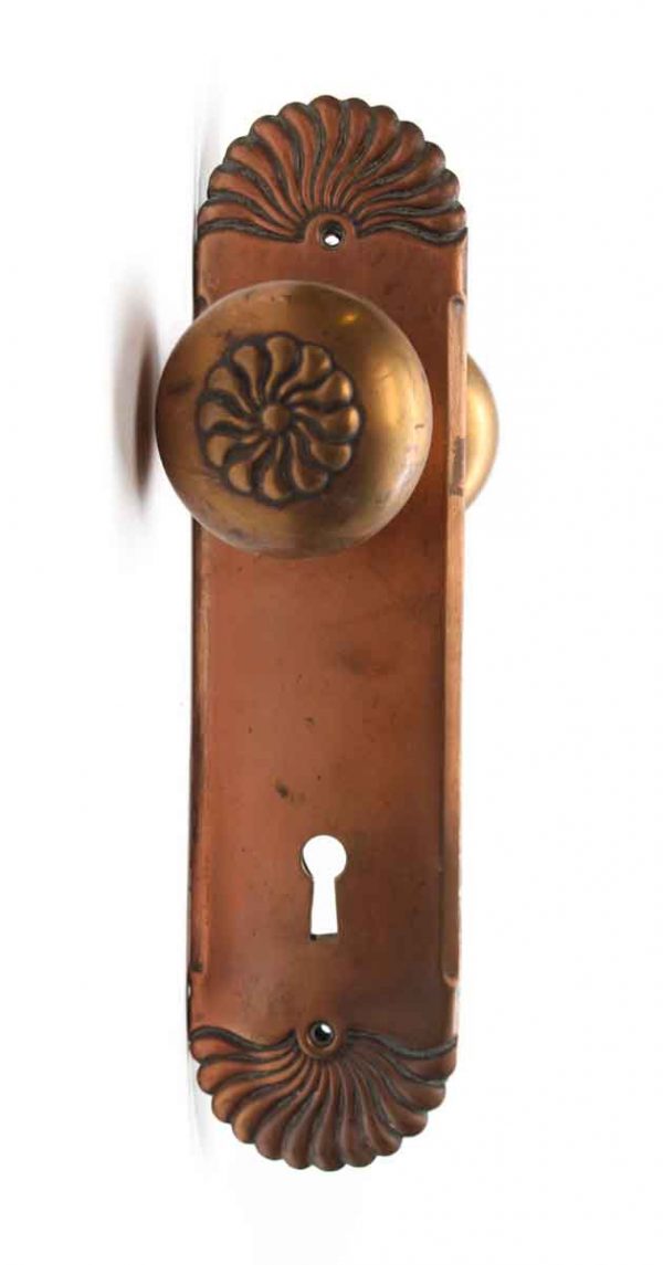 Door Knob Sets - Antique Putnam Bronze Corbin Colonial Door Knob & Plate Set