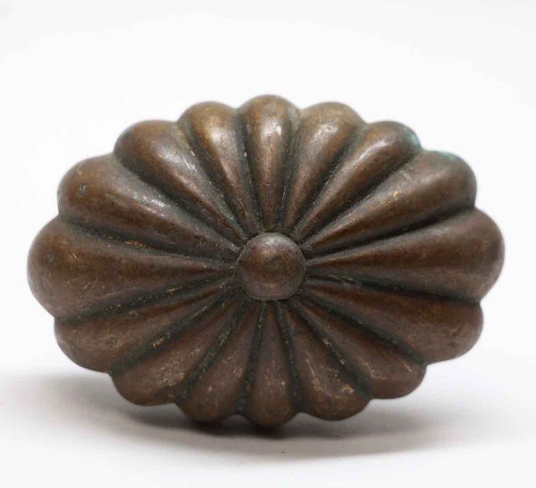 Door Knobs - Antique Bronze Oval Fluted Niles Door Knob