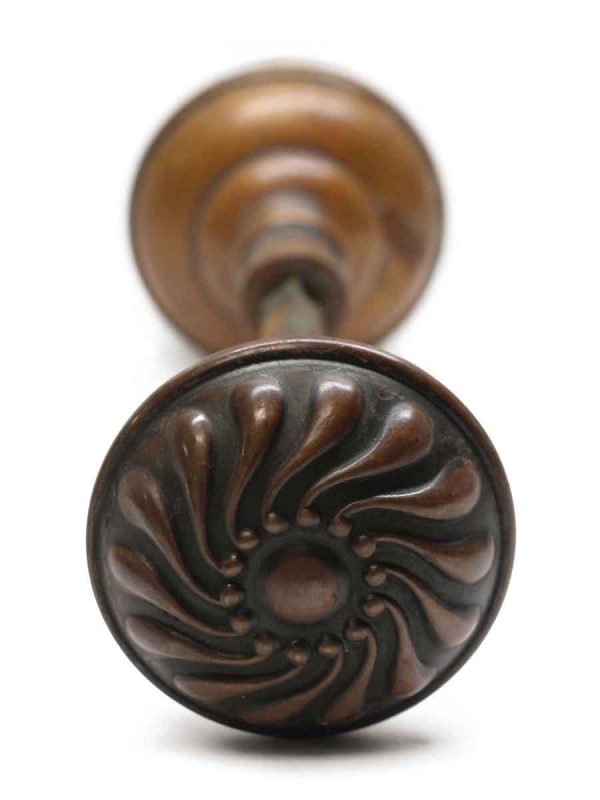 Door Knobs - Pair of Antique Corbin Brass Pinwheel Door Knobs