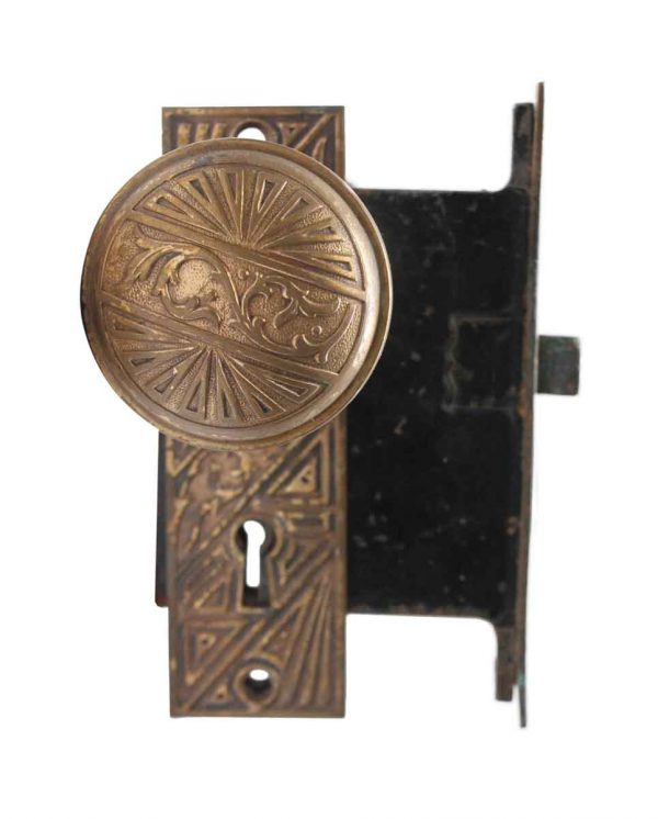 Door Knobs - Polished Brass Branford Door Knob Set with Lock