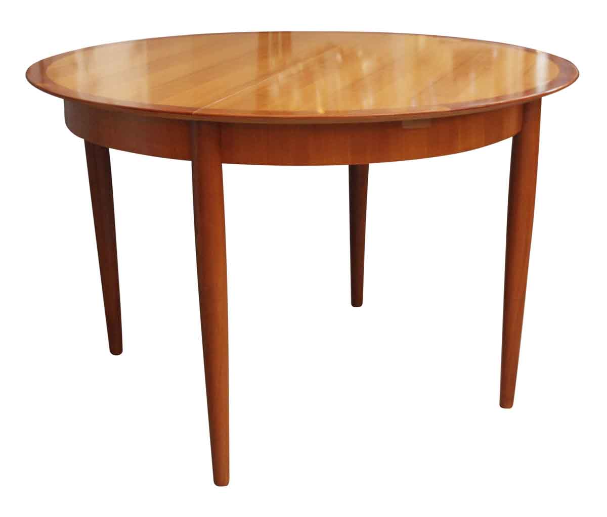 Maple Mid Century Modern Round Table with leaf and 5 ...