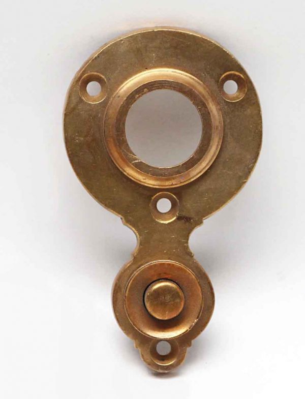 Knockers & Door Bells - Antique Brass Door Bell Plate with Button