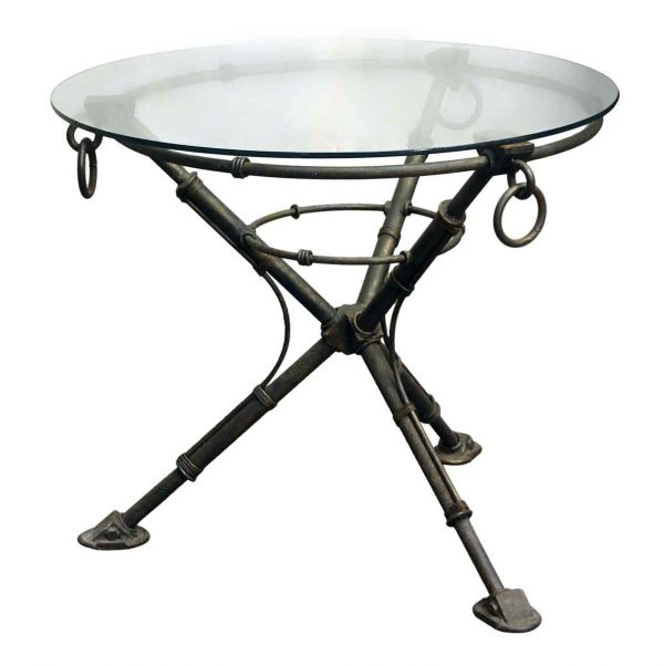 Living Room - Modern Glass Top Iron Table