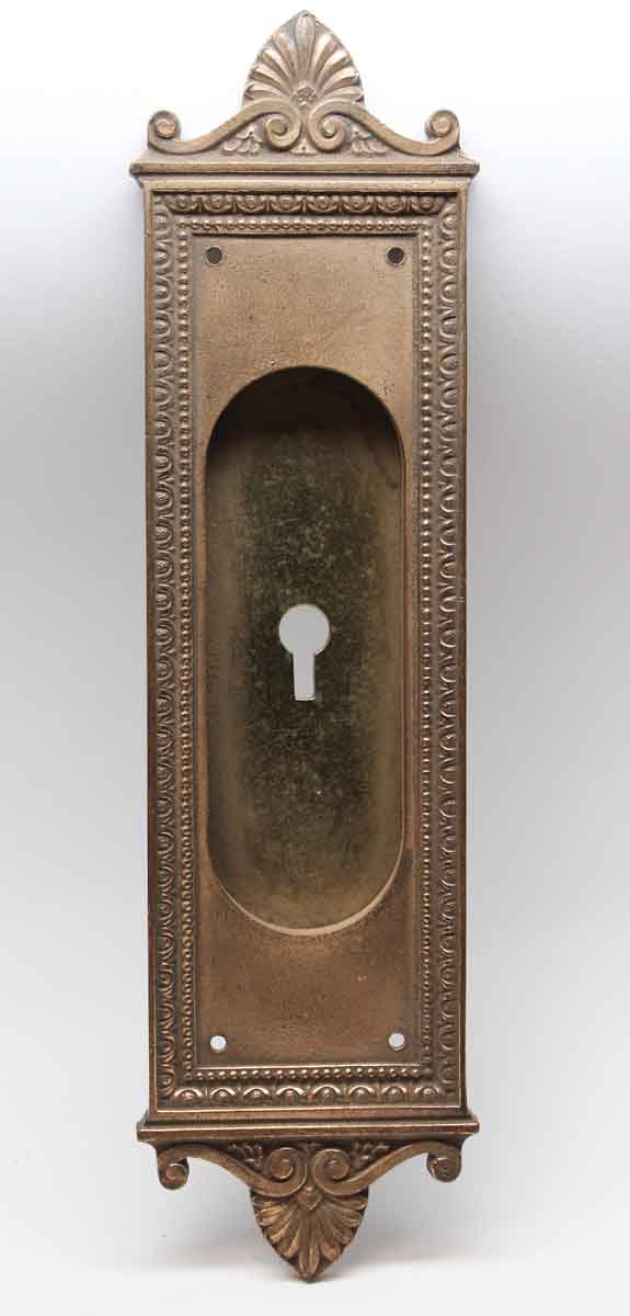 Pocket Door Hardware - Antique Reading Neoclassical Pocket Door Plate