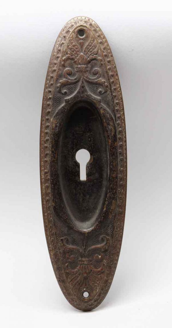 Pocket Door Hardware - Antique Victorian Pressed Bronze Pocket Door Plate