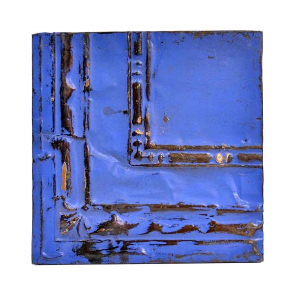 Tin Panels - Distressed Blue Corner Antique Tin Ceiling Panel