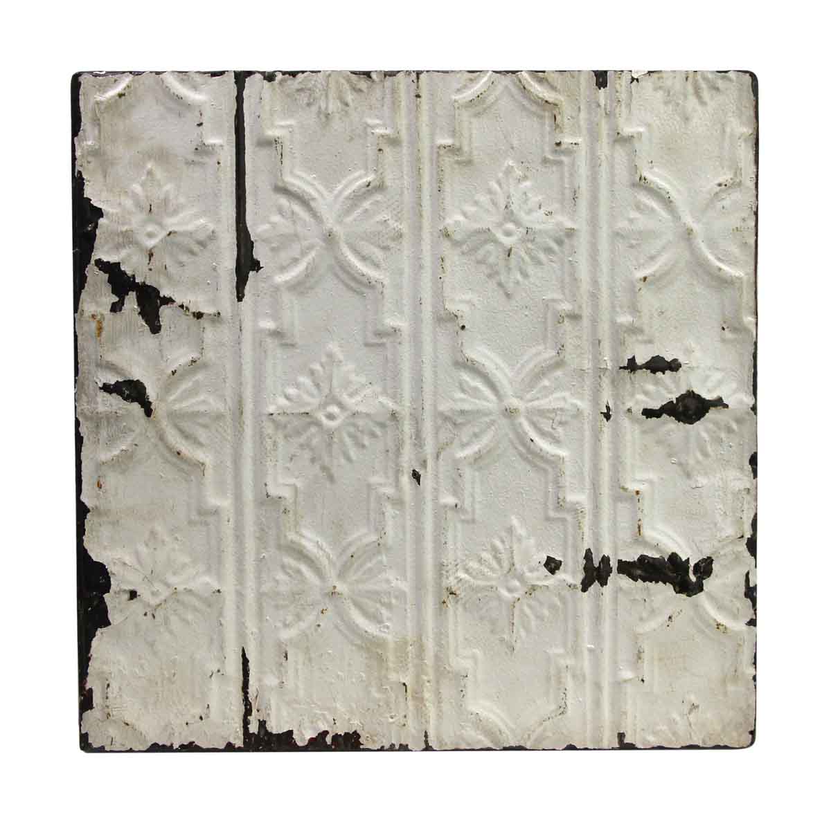 Raised Snowflake White Antique Tin Ceiling Panel
