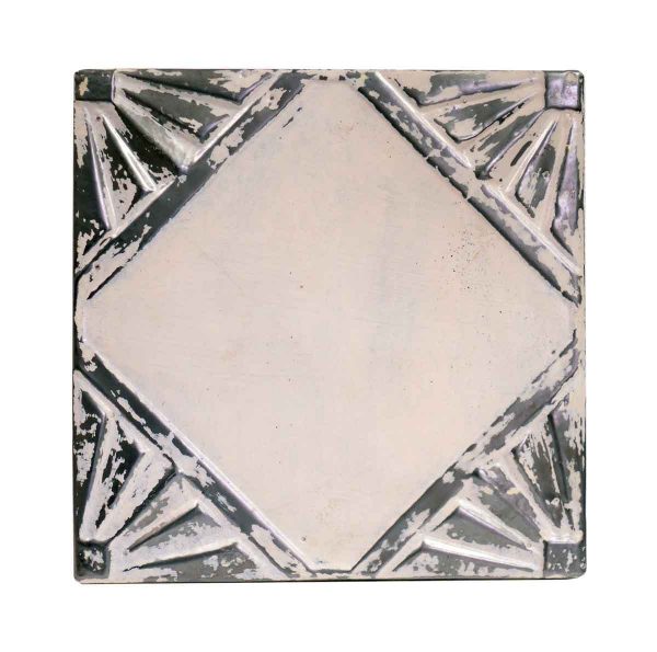 Tin Panels - White Art Deco Corners Antique Tin Ceiling Panel