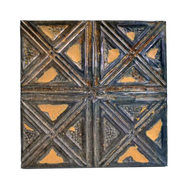 Tin Panels - X Four Fold Tan & Brown Antique Tin Ceiling Panel
