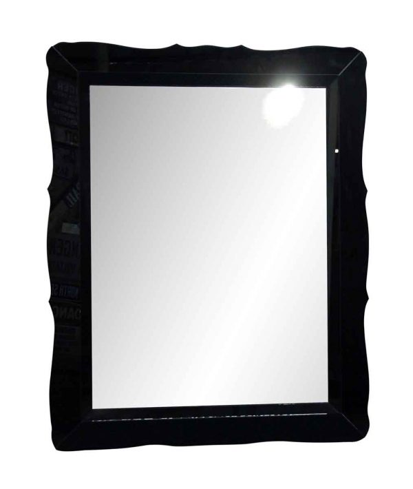 Antique Mirrors - Oversized Vintage Black Mirror with Glass Frame