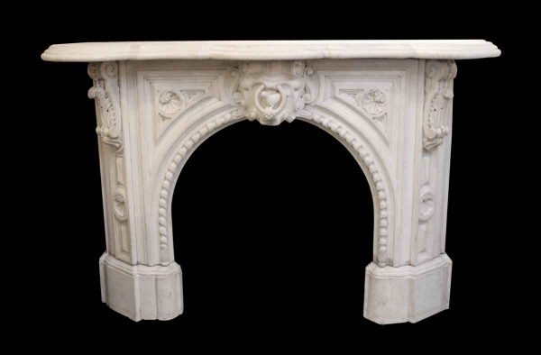 Mantels - Victorian Arch Statuary White Marble Mantel