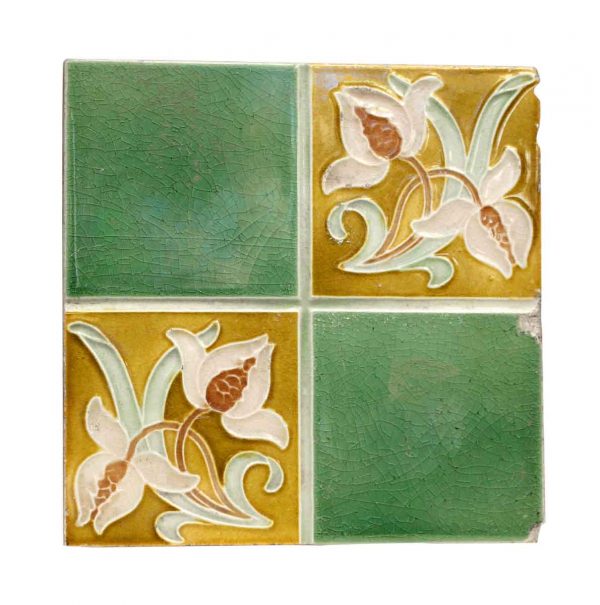 Collectors Tiles - Green & Yellow Floral Tile