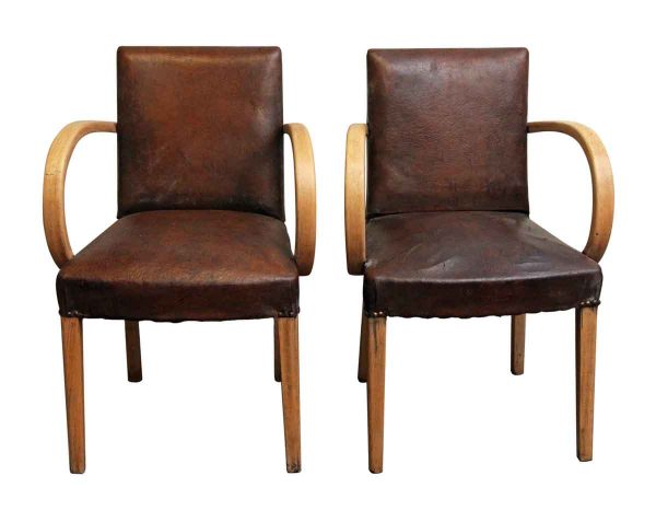 Living Room - Pair of European Bridge Chairs with Light Wood Frame