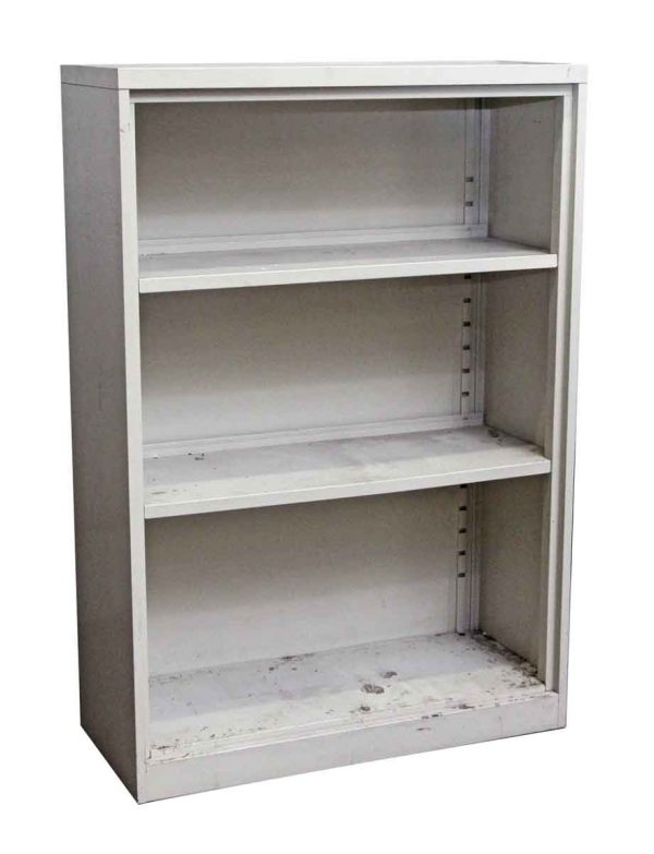 Bookcases - Salvaged Off White Steel Bookcase