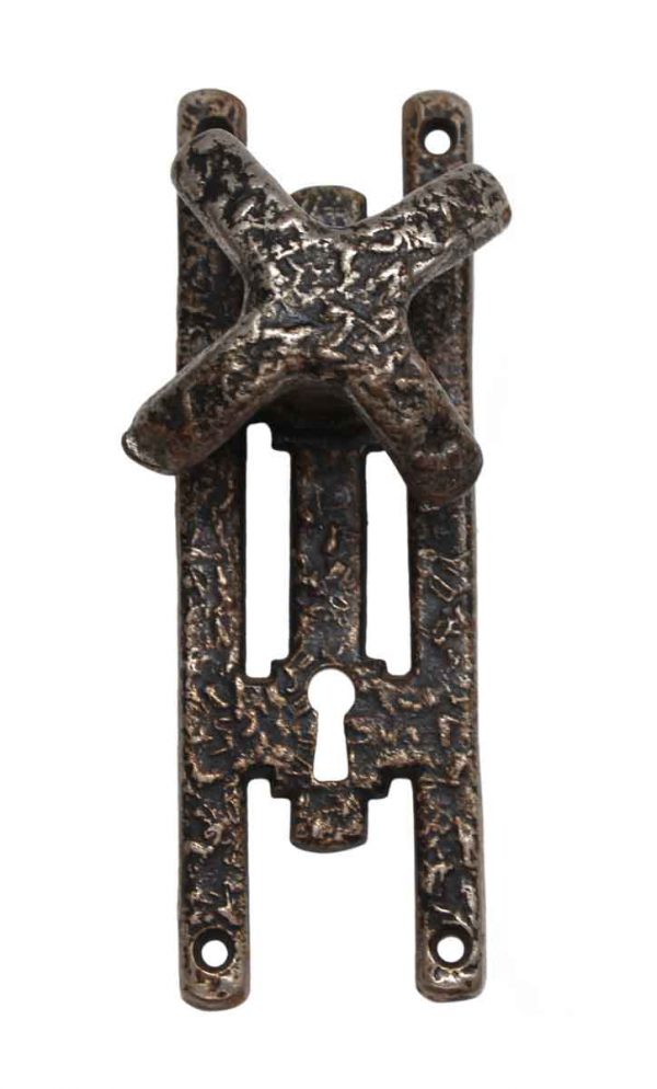 Door Knob Sets - Textured Odd Shaped Door Knob with Matching Plate