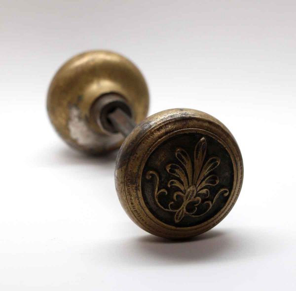 Door Knobs - Antique Corbin Greek Brass Two Fold Door Knob Set