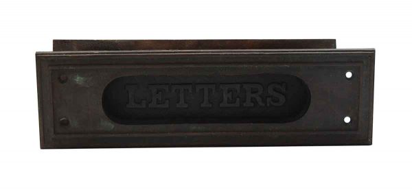 Mail Hardware - Antique Complete Bronze Mail Door Slot Set