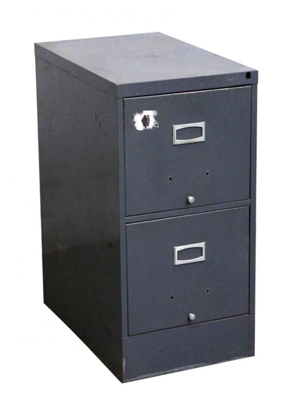 Office Furniture - Salvaged Two Drawer Metal File Cabinet