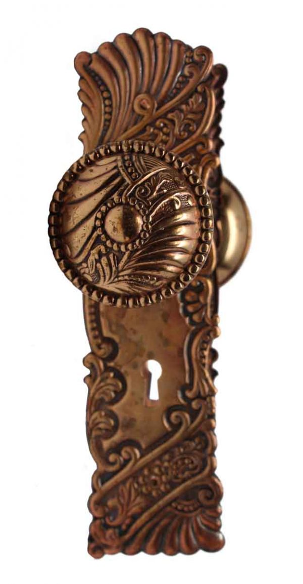 Door Knob Sets - Antique Polished Brass Roanoke Interior Door Knob Set