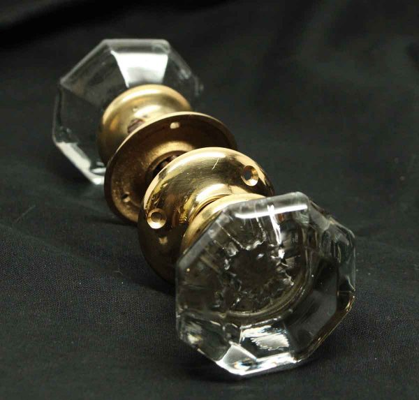 Door Knob Sets - Glass Octagon Door Knob with Star Design