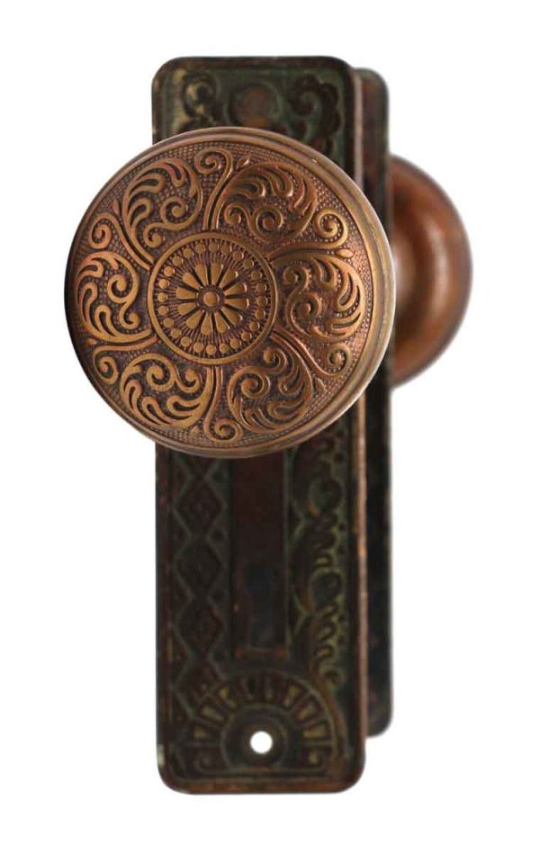 Door Knobs - Vernacular Cairo Door Knob Set with Brass Back Plates