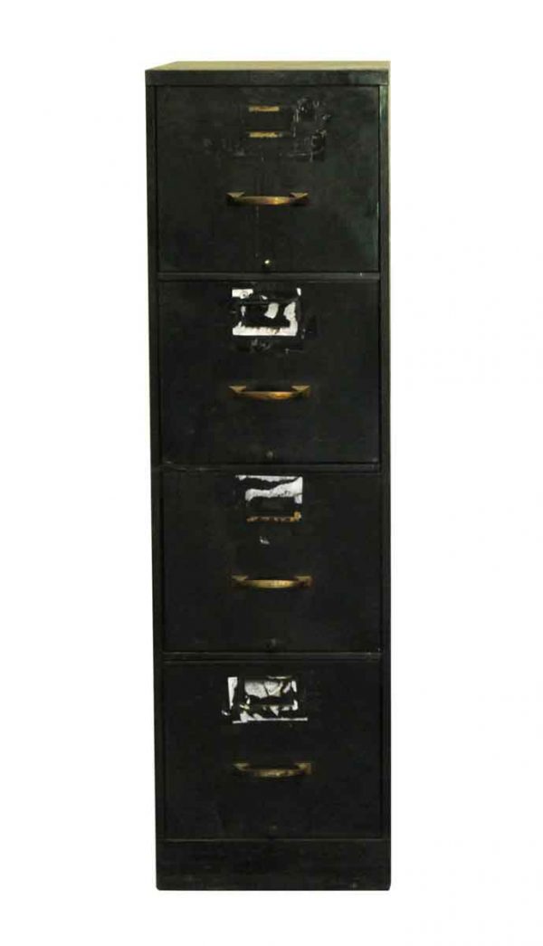 Office Furniture - Four Drawer Black Metal Spak & Natovich Cabinet