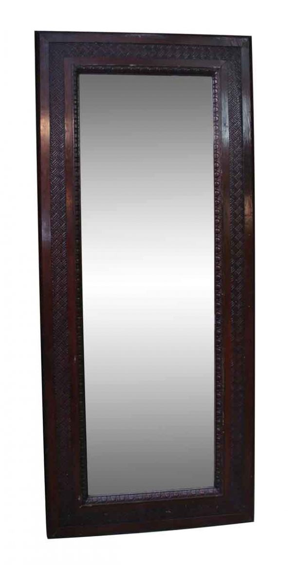 Wood Molding Mirrors - Brown Wooden Mirror with Egg & Dart Detail