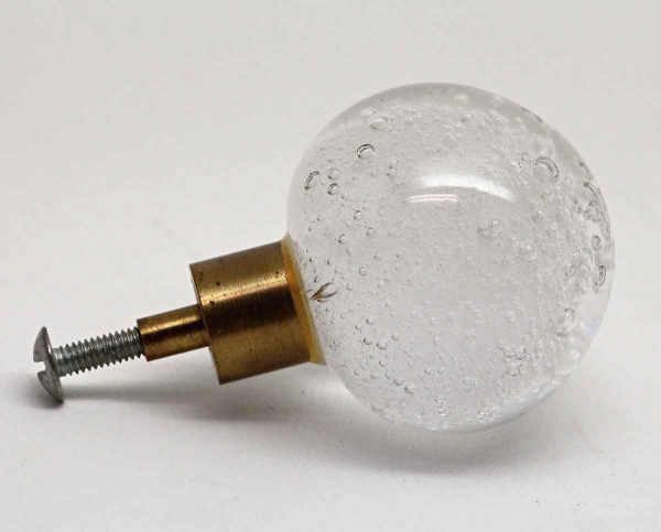 Cabinet & Furniture Knobs - Hand Blown Clear Bubble Glass Drawer Knob