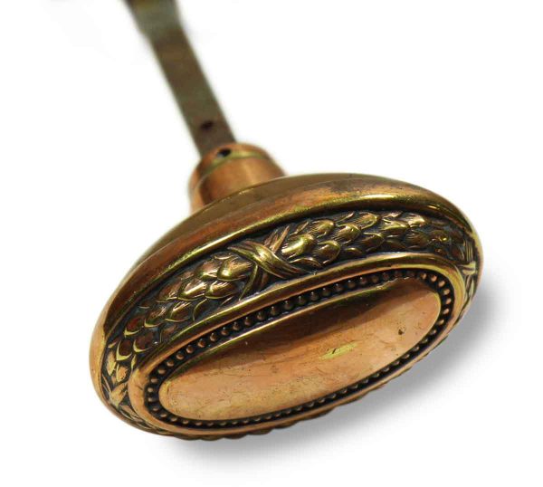 Door Knobs - Antique Polished Brass Oval Door Knob Set